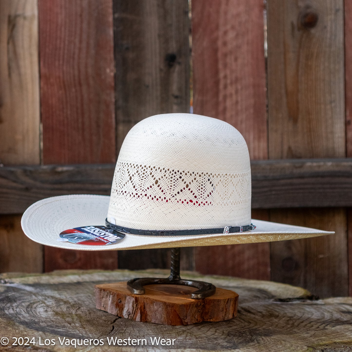 Resistol 20x Gold Card Open Crown Cowboy Hat Straw Hat Regular Crown Natural