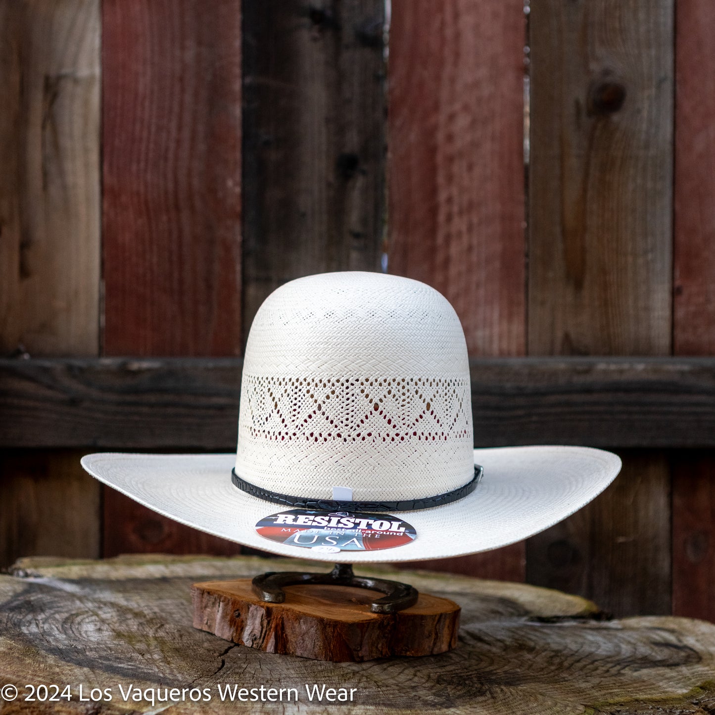 Resistol 20x Gold Card Open Crown Cowboy Hat Straw Hat Regular Crown Natural