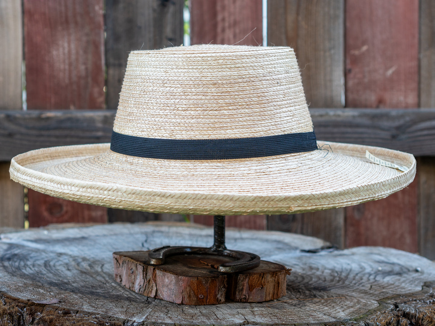 SunBody Hats Oak-Colored Palm Leaf Hat Gambler Crease Tan