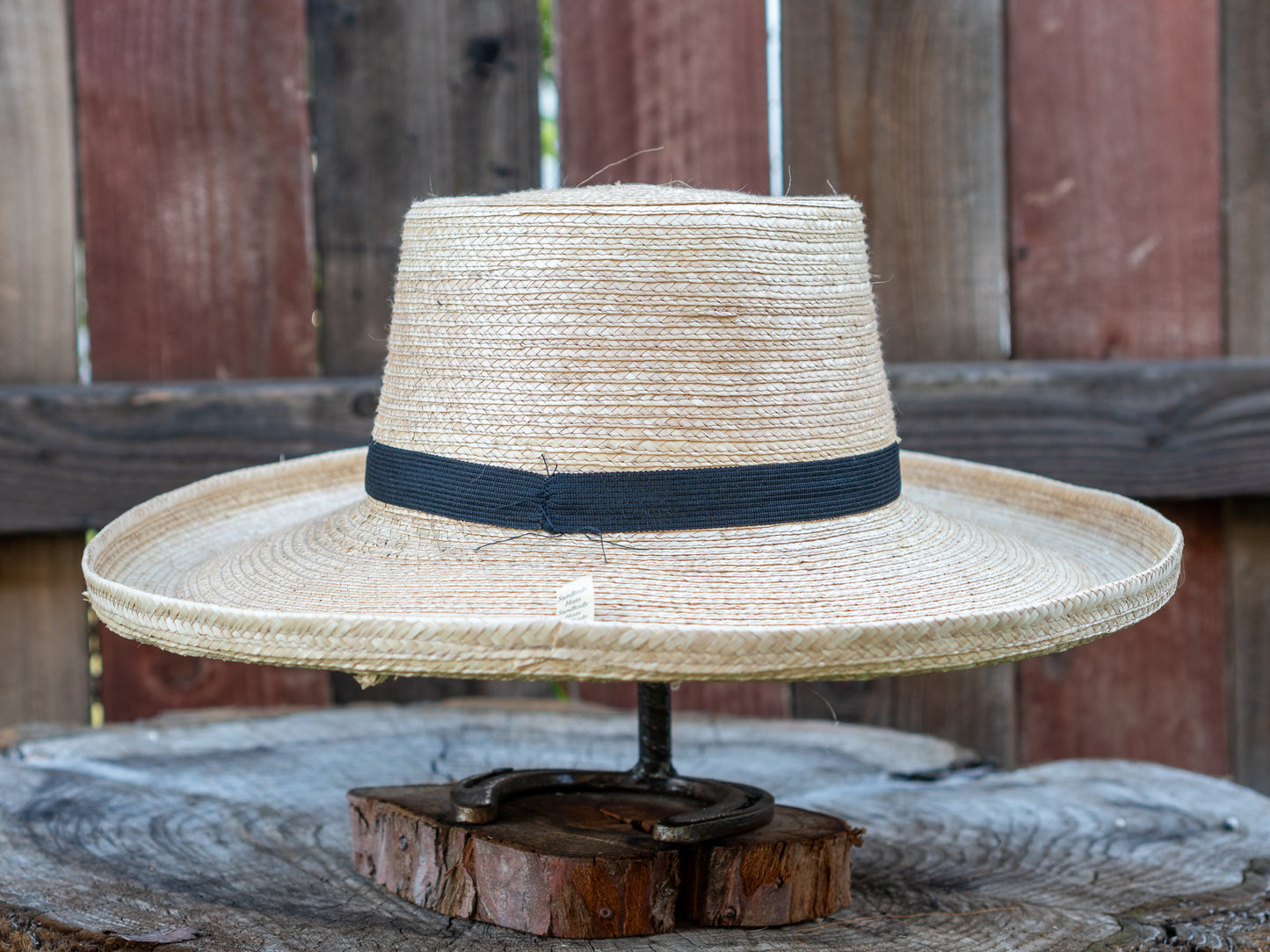 SunBody Hats Oak-Colored Palm Leaf Hat Gambler Crease Tan