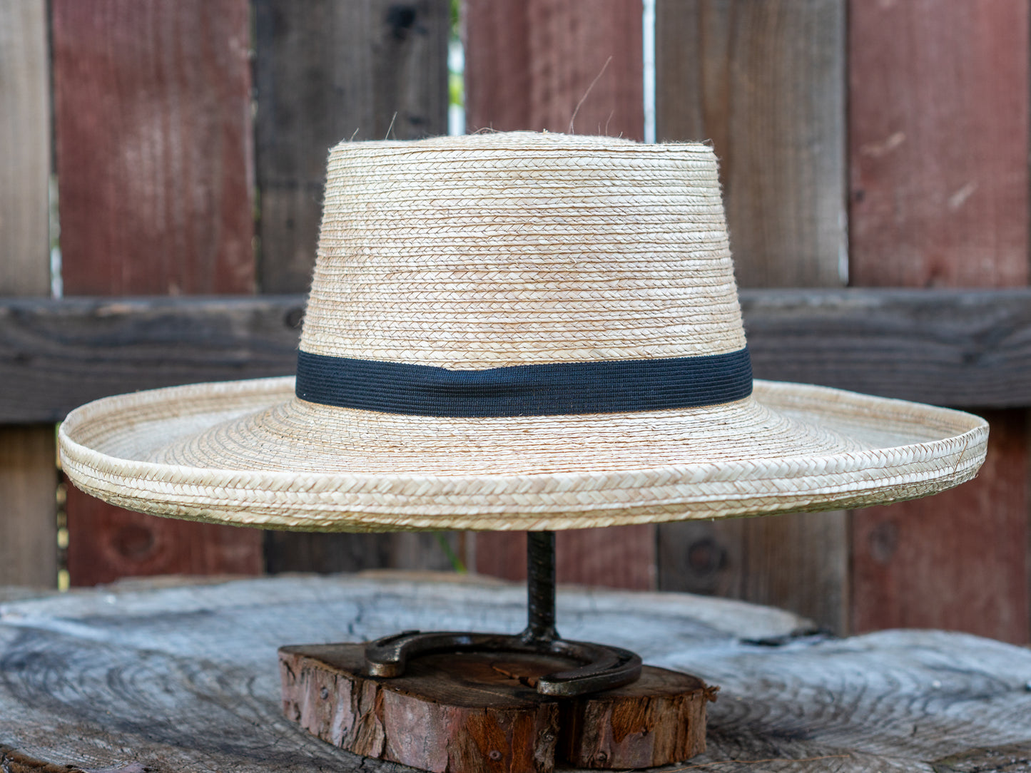 SunBody Hats Oak-Colored Palm Leaf Hat Gambler Crease Tan