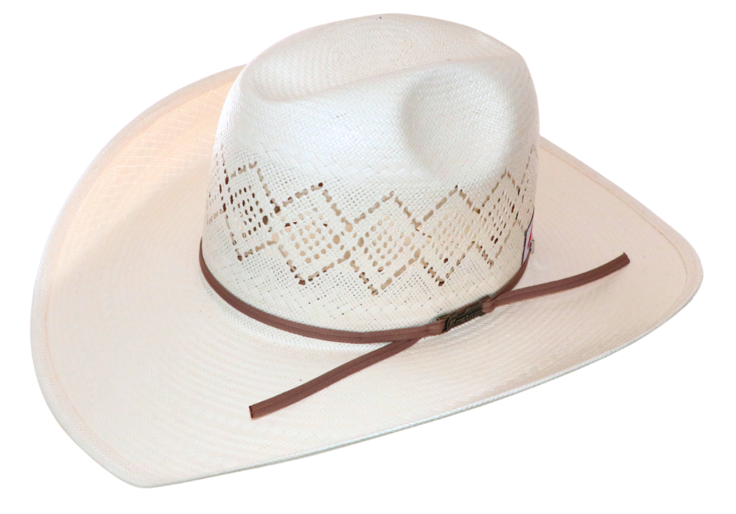 American Hat Company Straw Hat Regular Crown Corral Diamond White