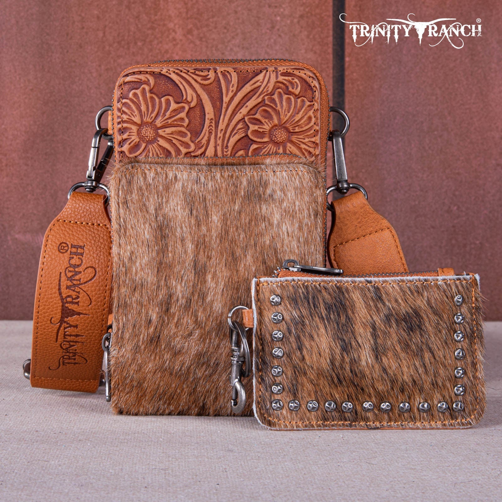 Trinity Ranch Genuine Hair-on Cowhide /tooled Collection Phone Purse W –  Los Vaqueros Western Wear