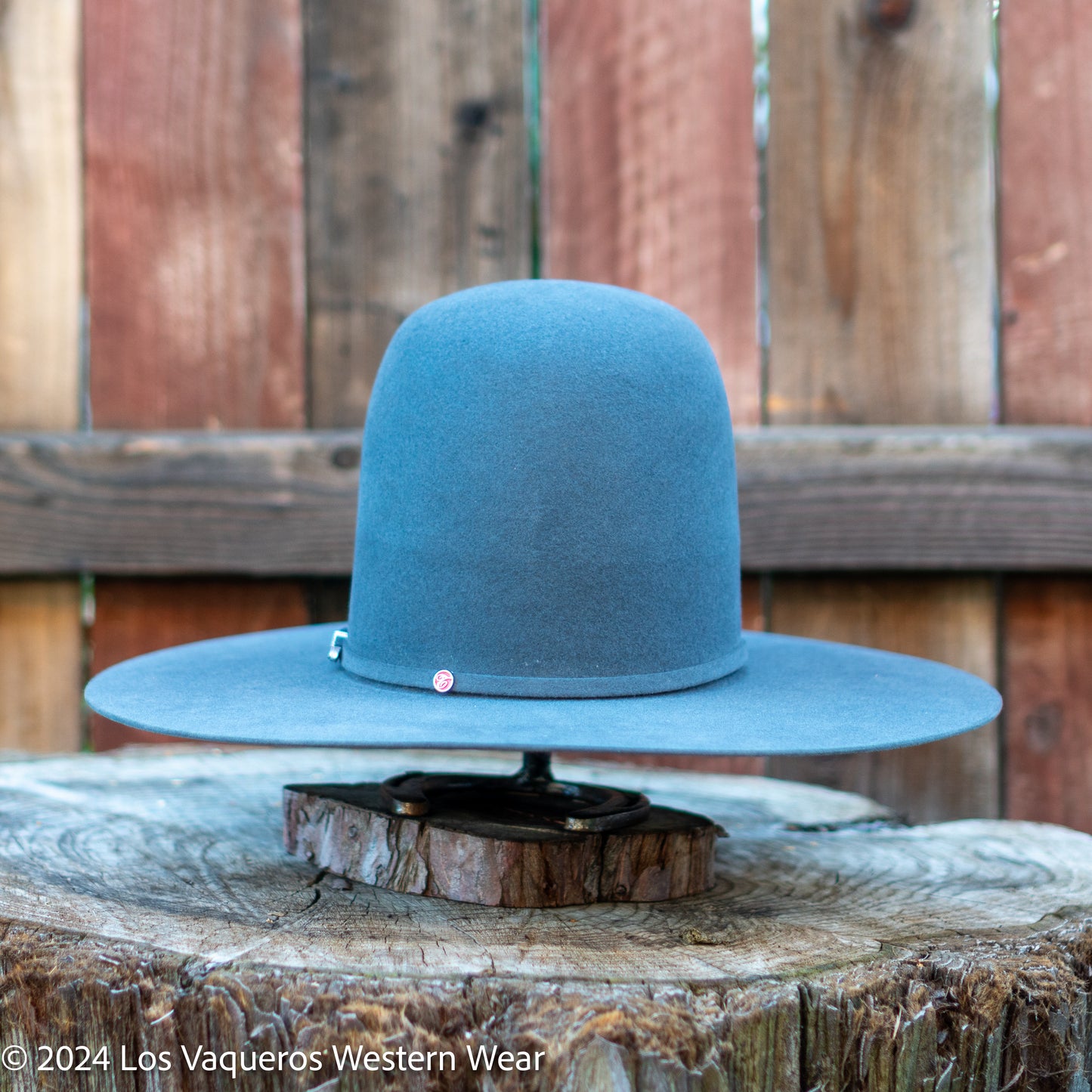 Tacchino 10X Beaver Fur Felt Hat 7" Tall Crown 4.25" Brim Steel Grey