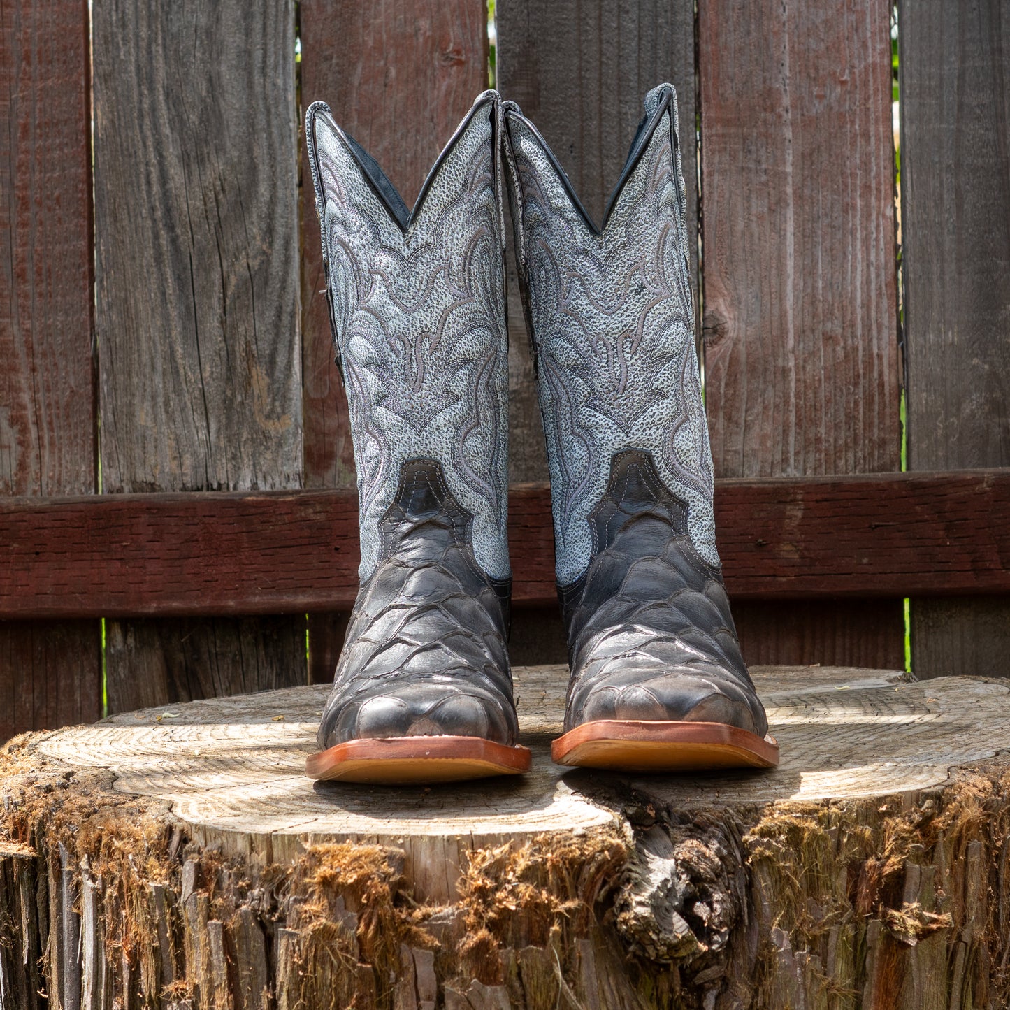 Tanner Mark Boots Men's TM205576 Print Monster Fish Montana Grey