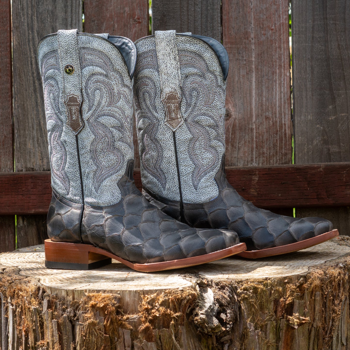 Tanner Mark Boots Men's TM205576 Print Monster Fish Montana Grey