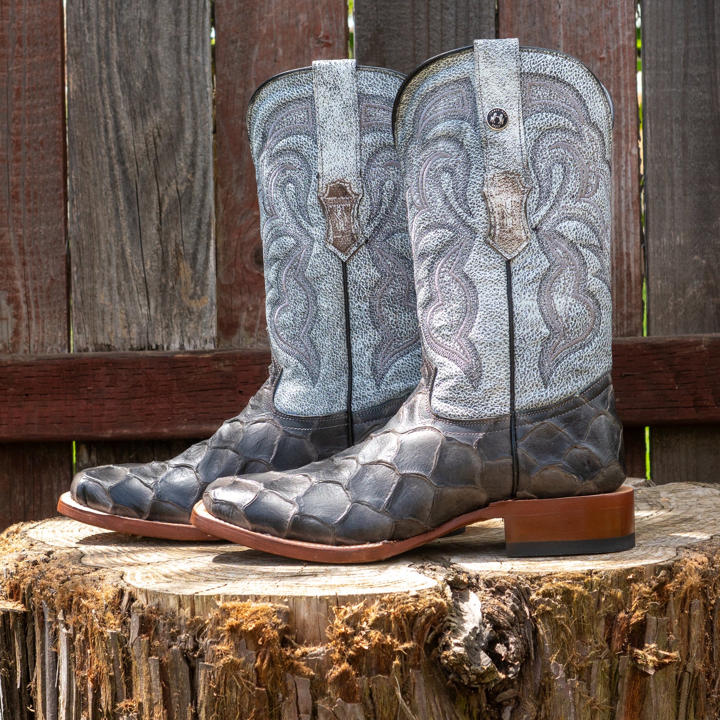 Tanner Mark Boots Men's TM205576 Print Monster Fish Montana Grey