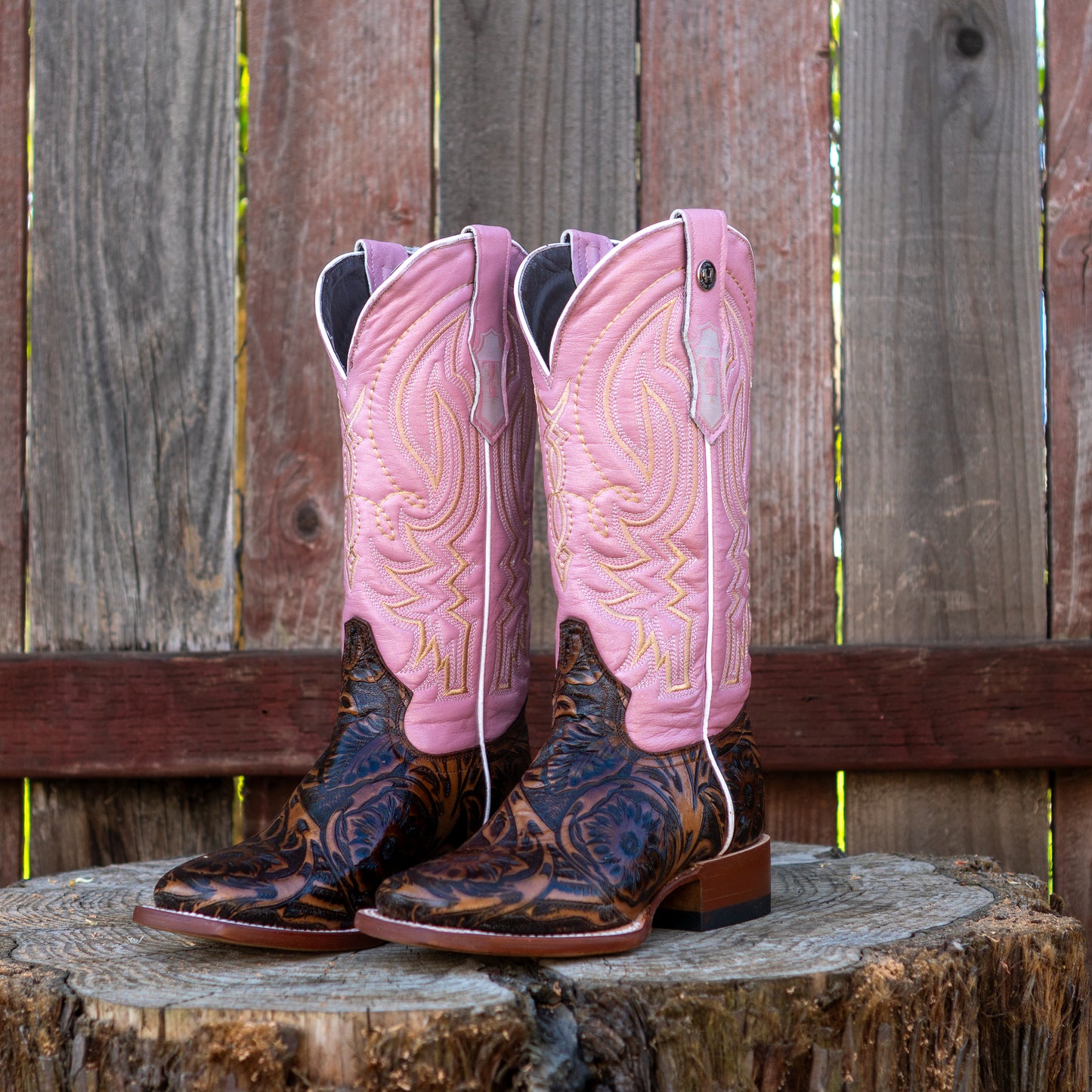 Tanner Mark Boots Women's TML207129 Met Roma Pink Top Brown Boots