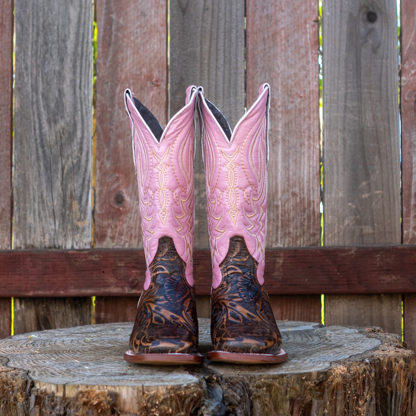Tanner Mark Boots Women's TML207129 Met Roma Pink Top Brown Boots