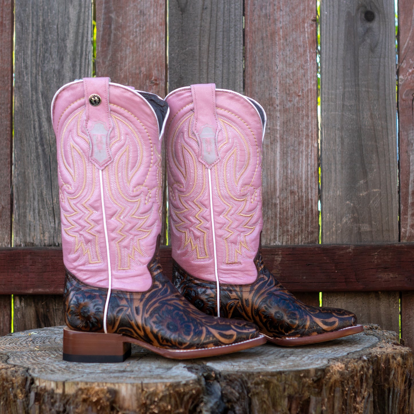 Tanner Mark Boots Women's TML207129 Met Roma Pink Top Brown Boots