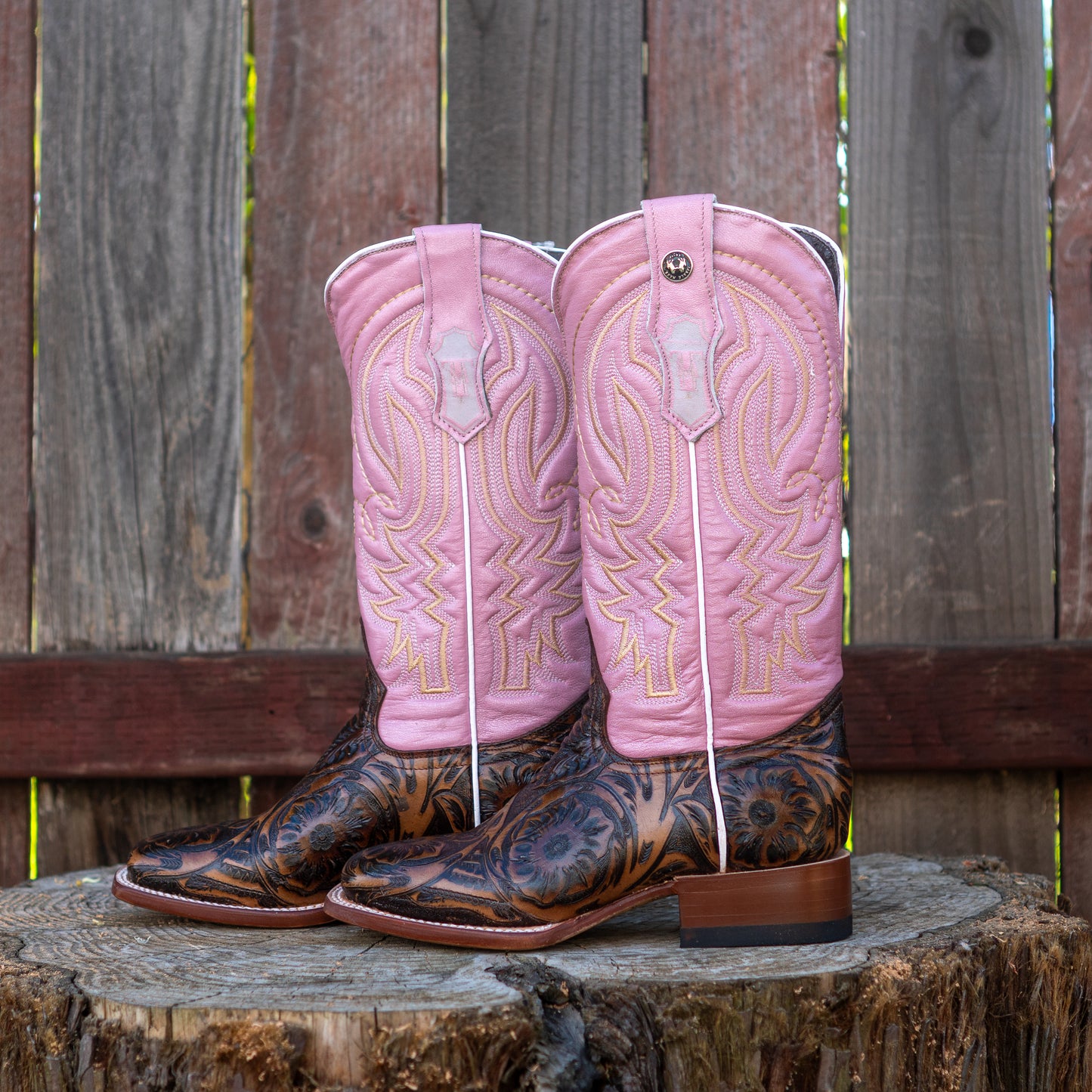 Tanner Mark Boots Women's TML207129 Met Roma Pink Top Brown Boots
