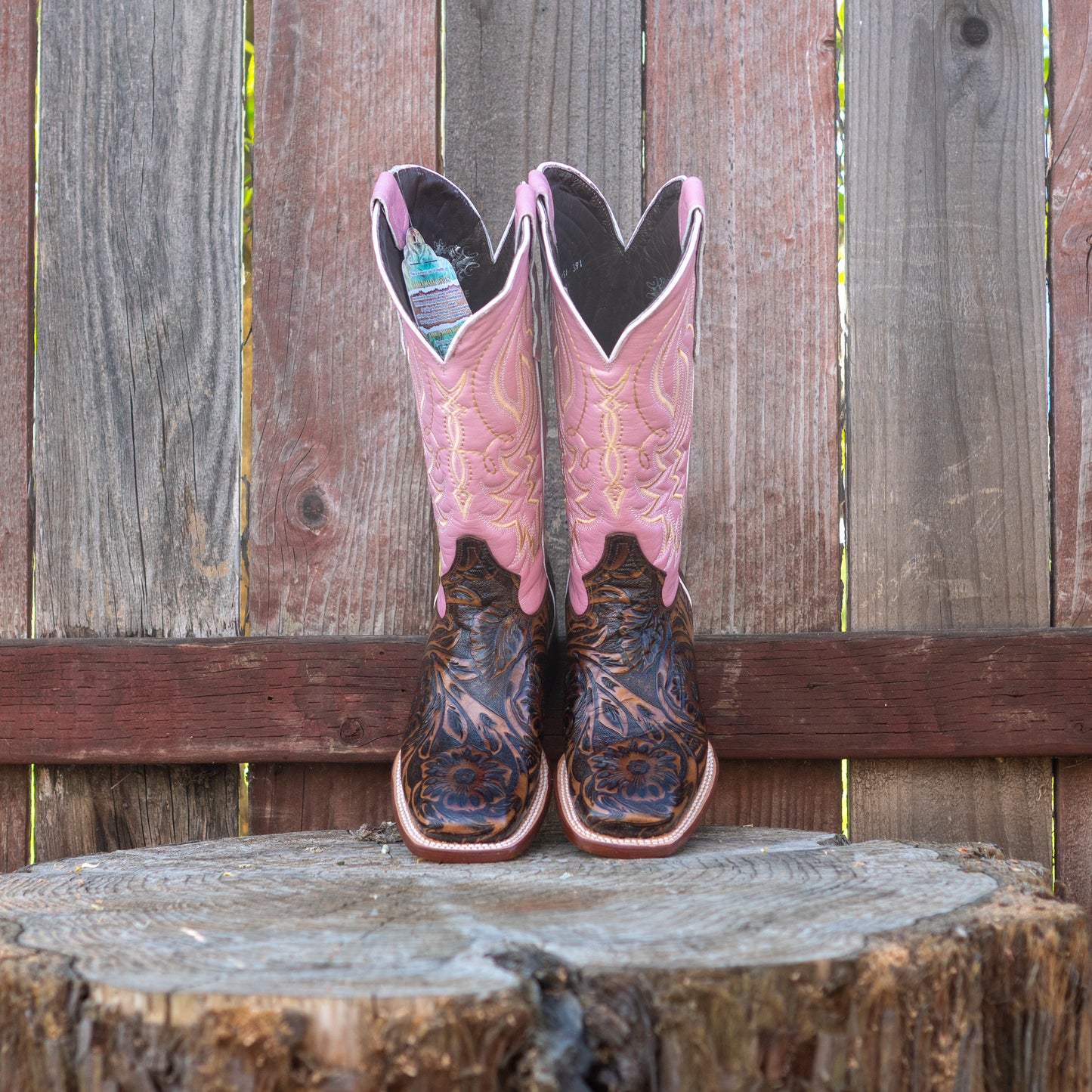 Tanner Mark Boots Women's TML207129 Met Roma Pink Top Brown Boots