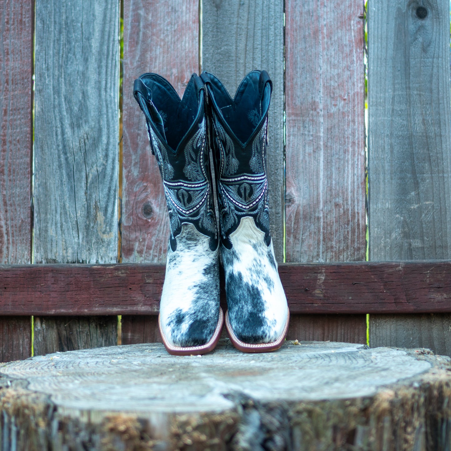 Tanner Mark Boots Women's TML207139 Hair On Cowhide Black & White