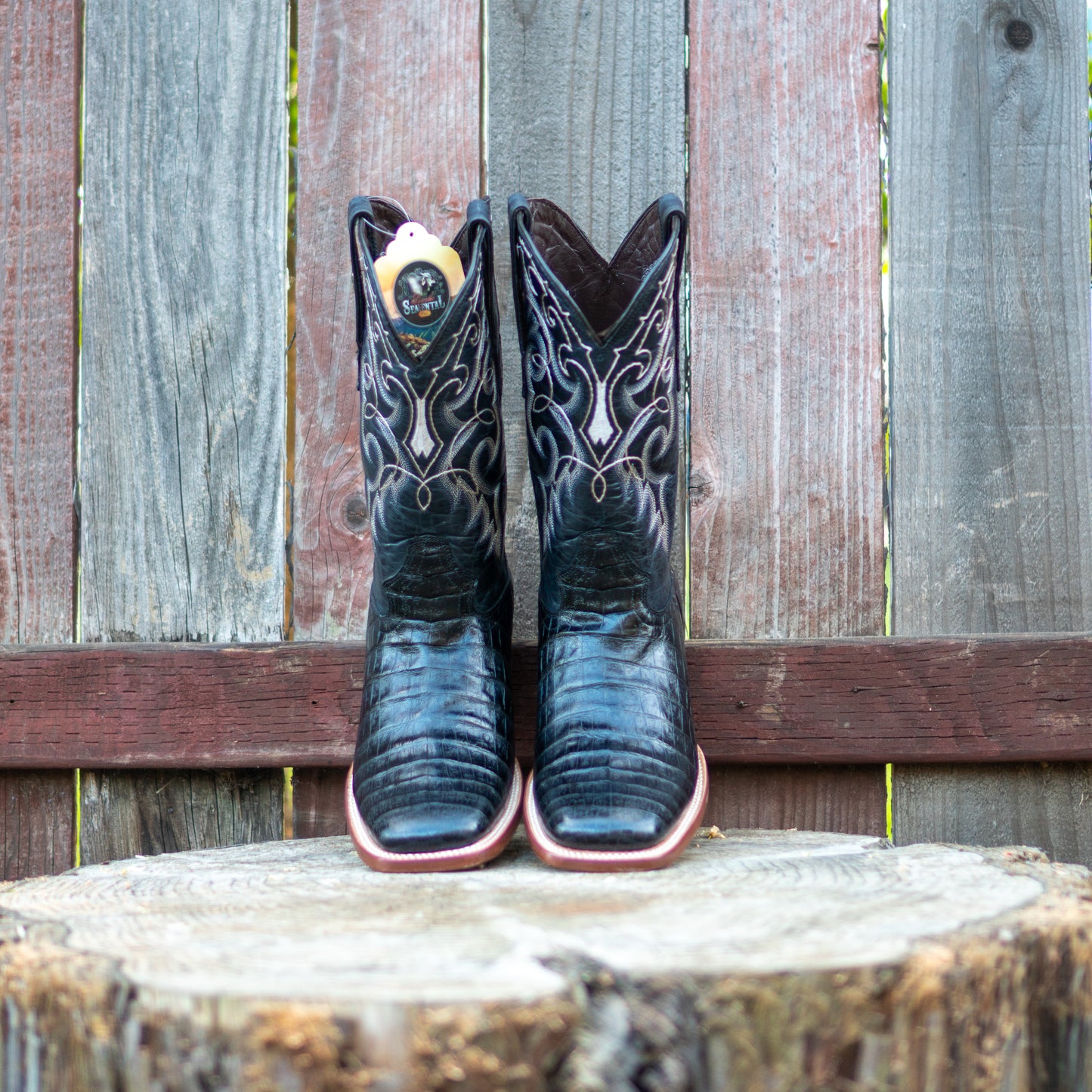 Rancho Semental Men's RSP0172B Print Belly Black Madrid Cowboy Boots