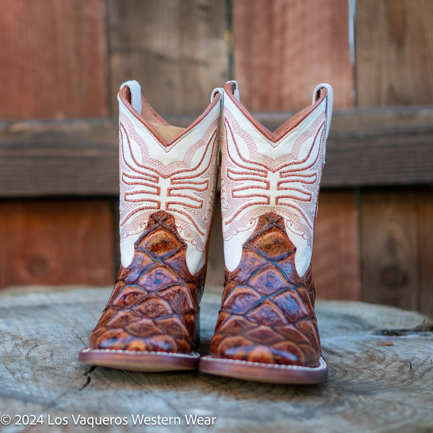 Tanner Mark Boots Kids Arnold Monster Fish Print TMK205206 Cognac