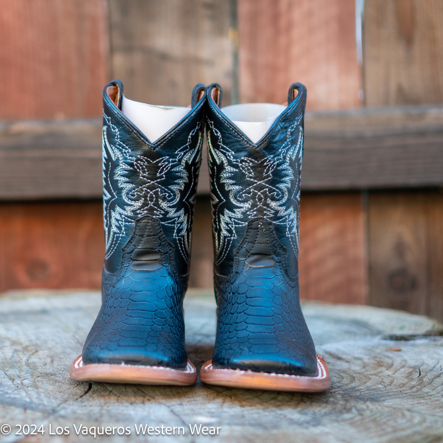 Tanner Mark Boots Kids Big Jake Python Print TMK200770 Black