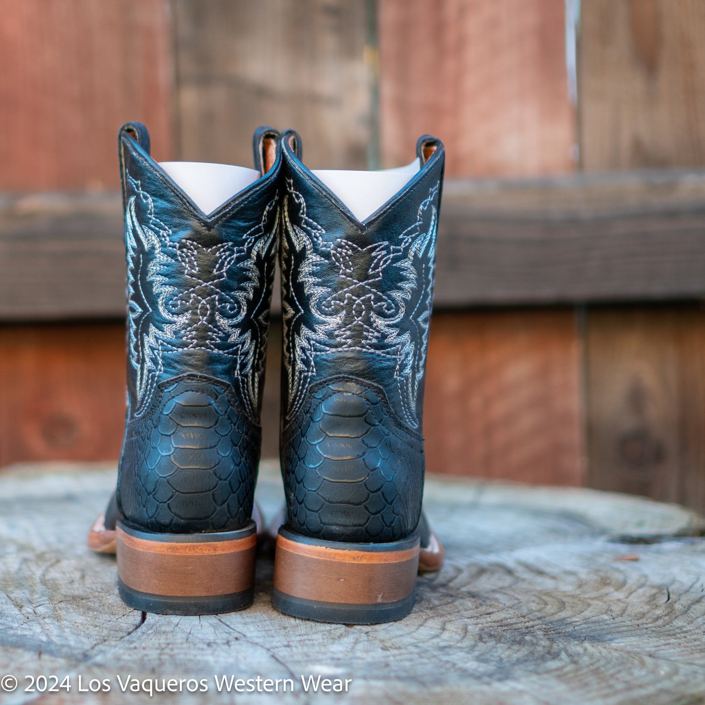 Tanner Mark Boots Kids Big Jake Python Print TMK200770 Black