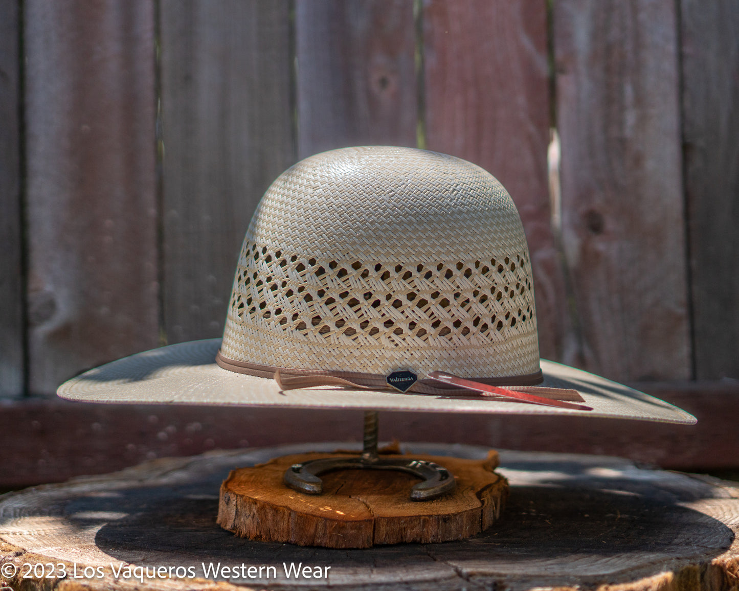 Valtierra Straw Hat Regular Crown Nest Tan White