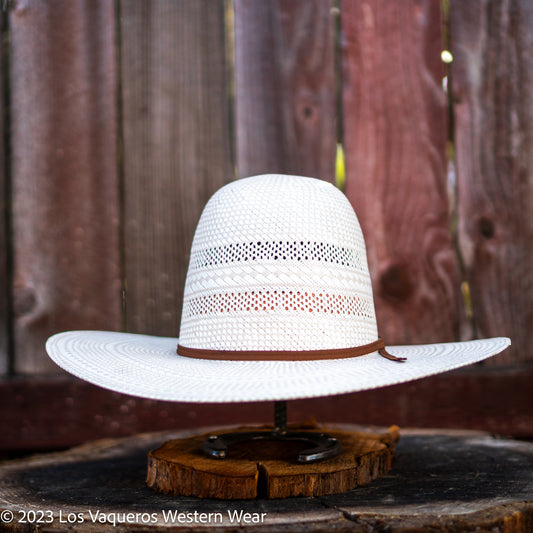 Laredo Straw Hat Regular Two Rounds Tan White
