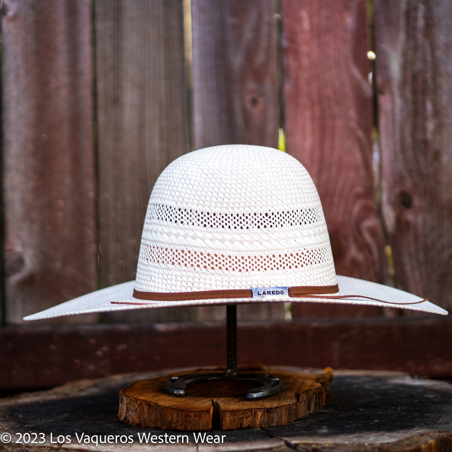 Laredo Straw Hat Regular Two Rounds Tan White