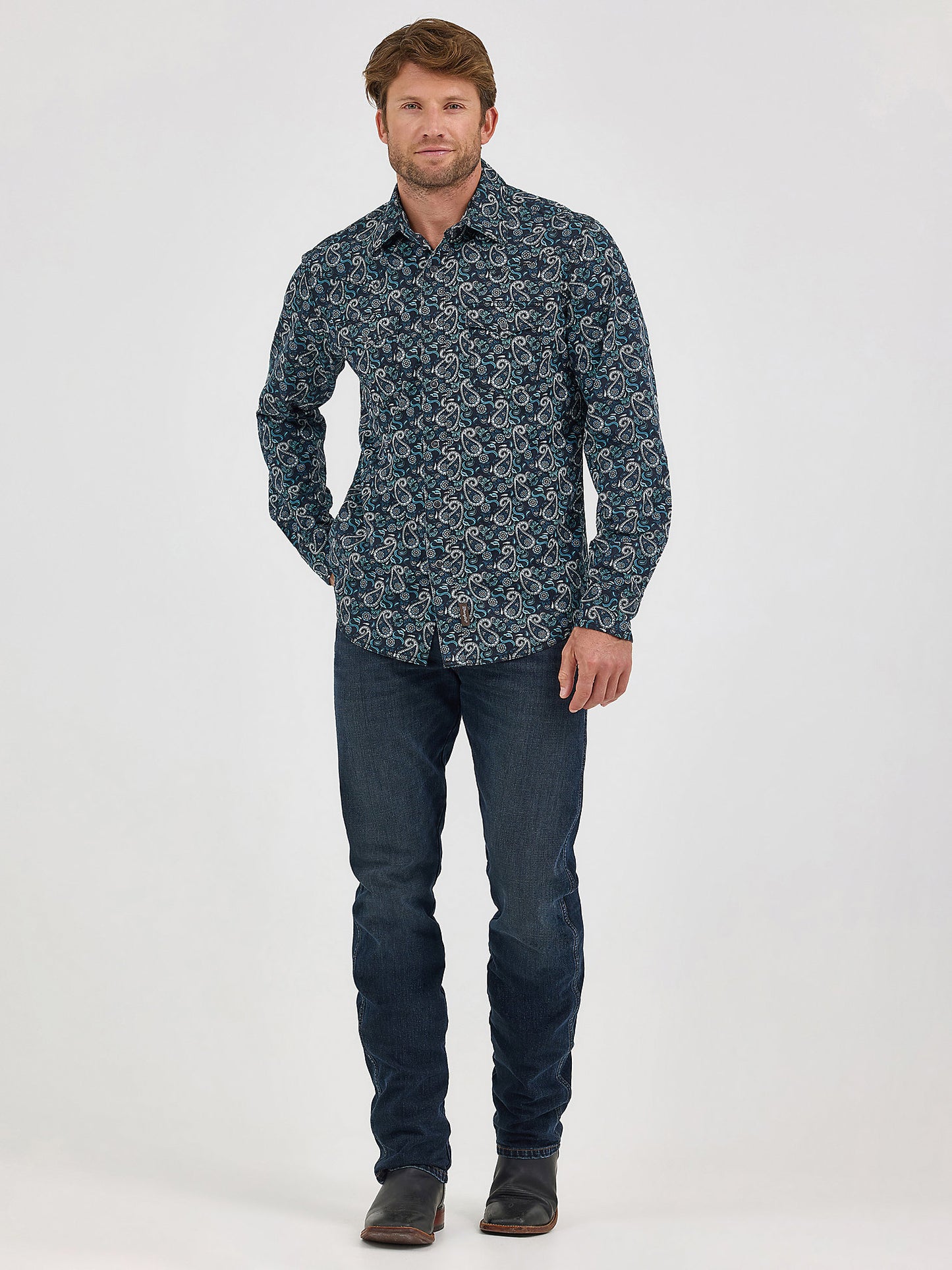 Teal Big Paisley