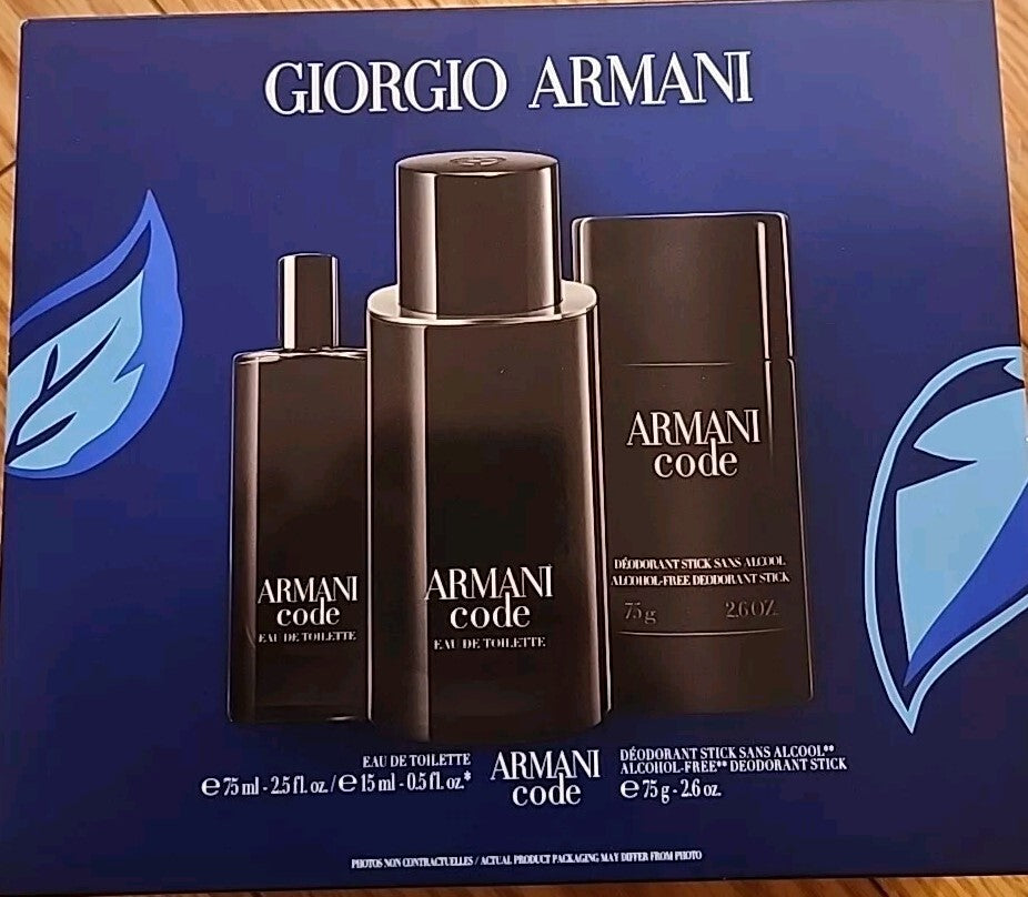 Armani Code by Giorgio Armani For Men Gift Set Eau de Toilette Spray 2.5 OZ