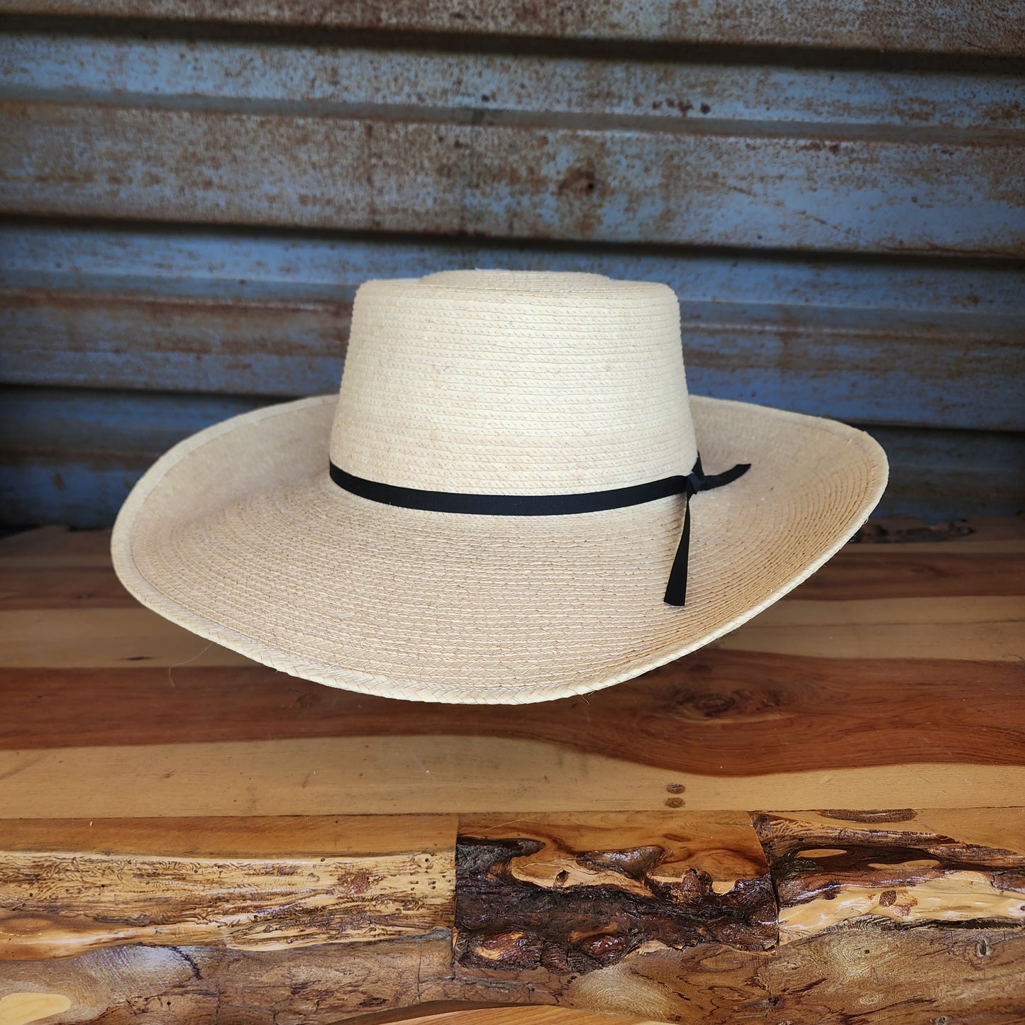 SunBody Hats Guatemala Reata Black Band Palm Leaf Hat Tan