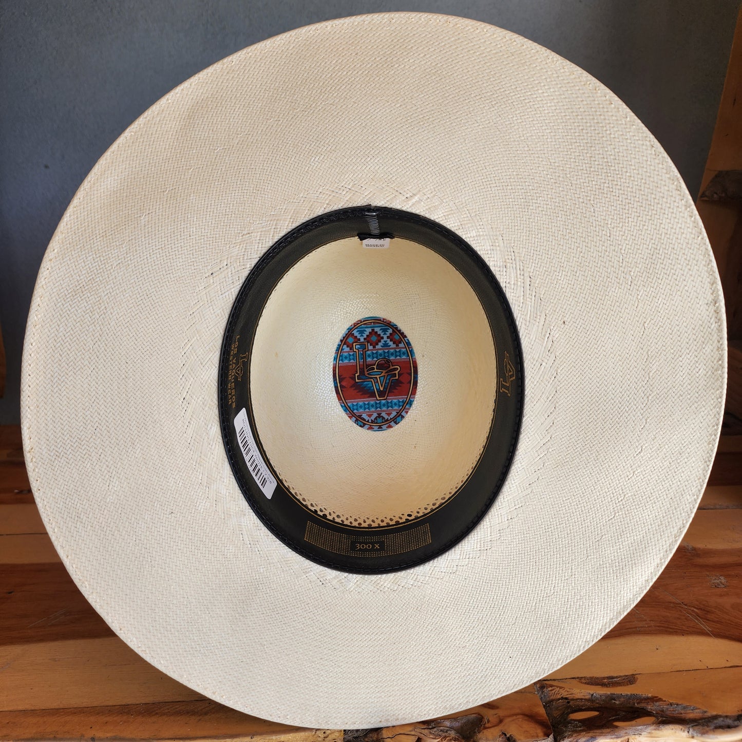Los Vaqueros Straw Hat Open Regular Crown Rolling Dice White