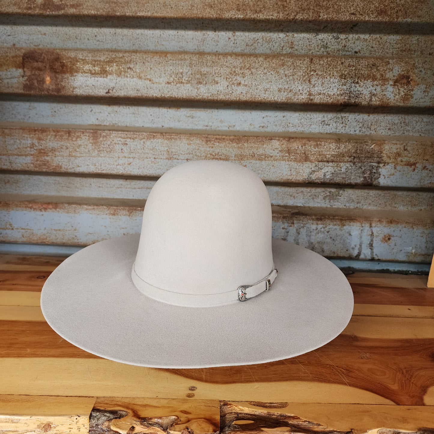 Los Vaqueros Wool Felt Hat Open Regular Crown Silver Grey
