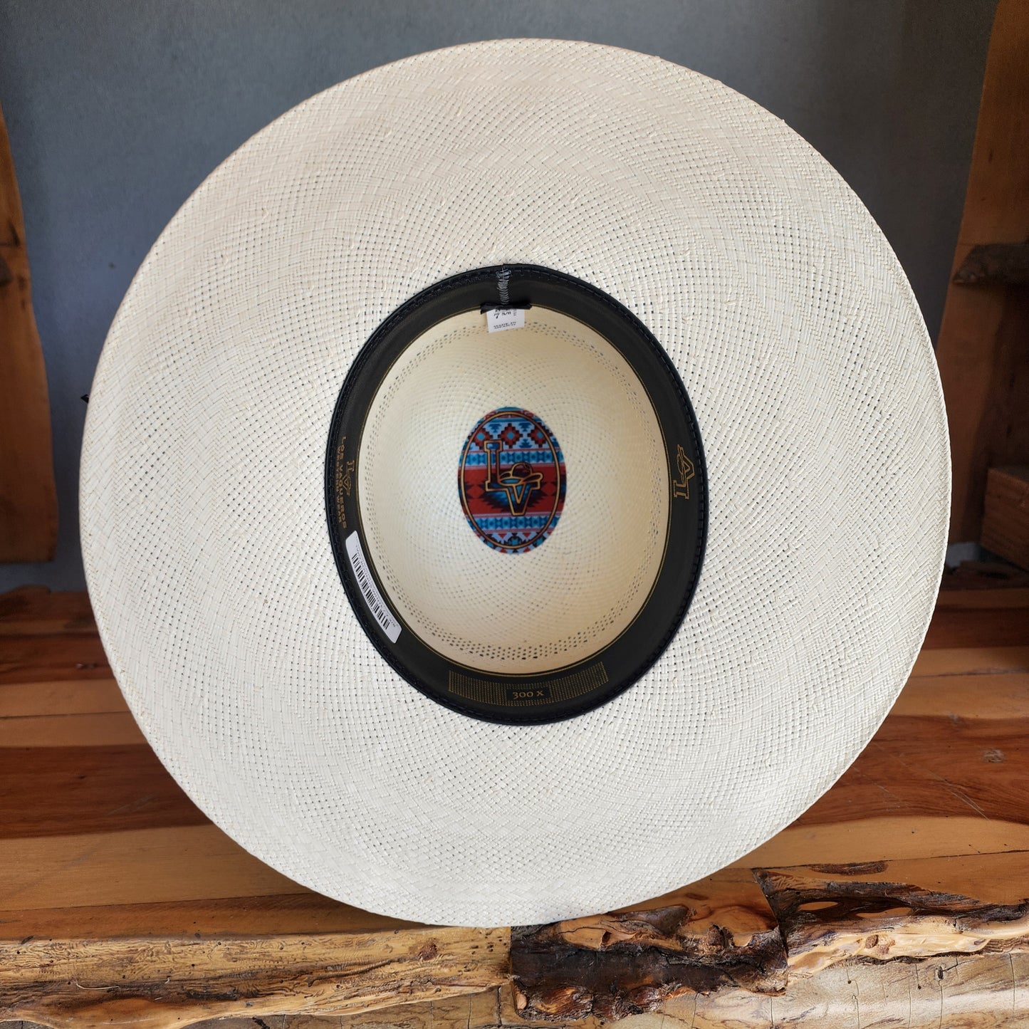 Los Vaqueros Straw Hat Open Regular Crown Two Rounds White