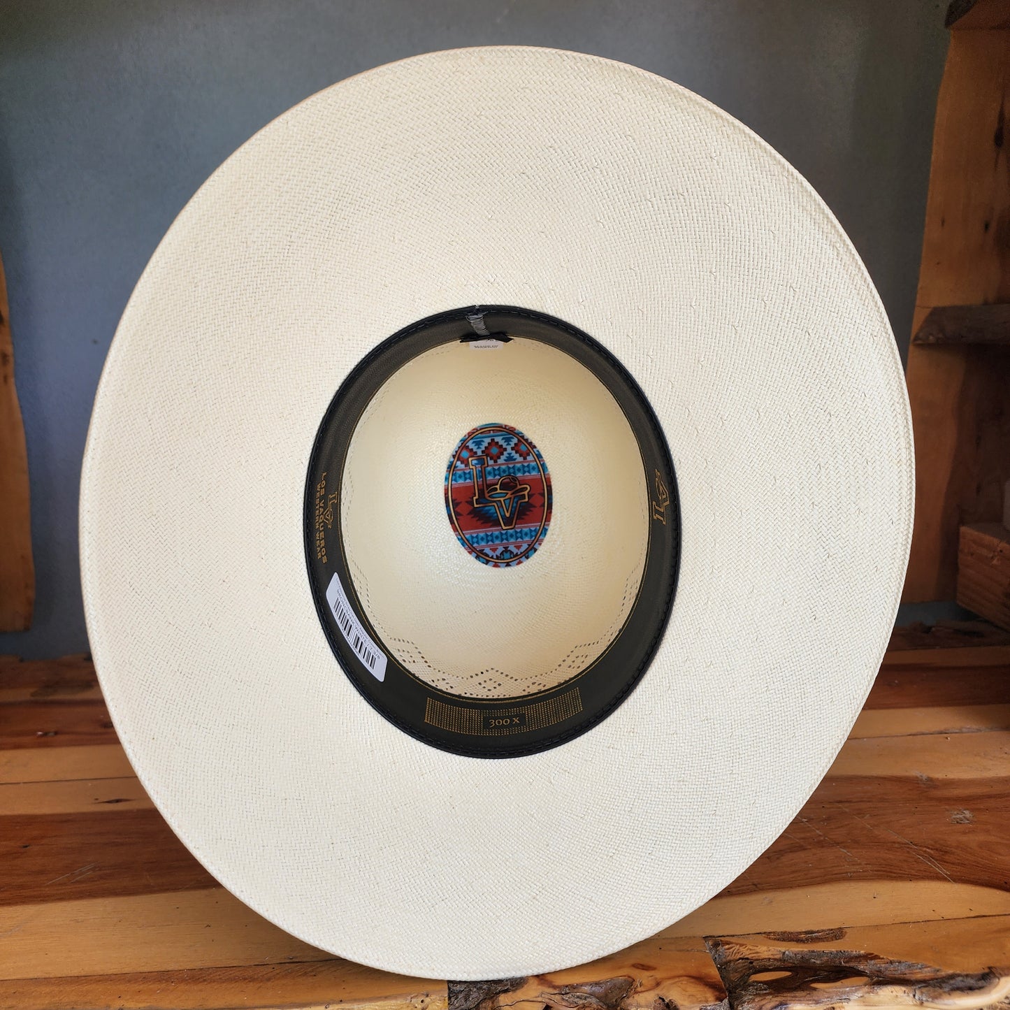Los Vaqueros Straw Hat Open Regular Crown Broncbank White