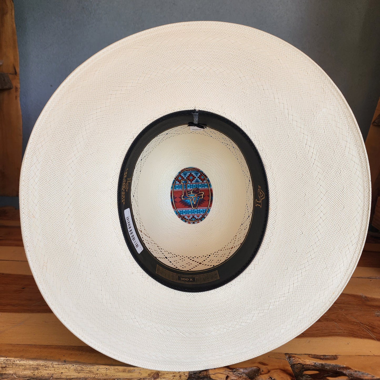 Los Vaqueros Straw Hat Open Regular Crown Four In A Diamond White
