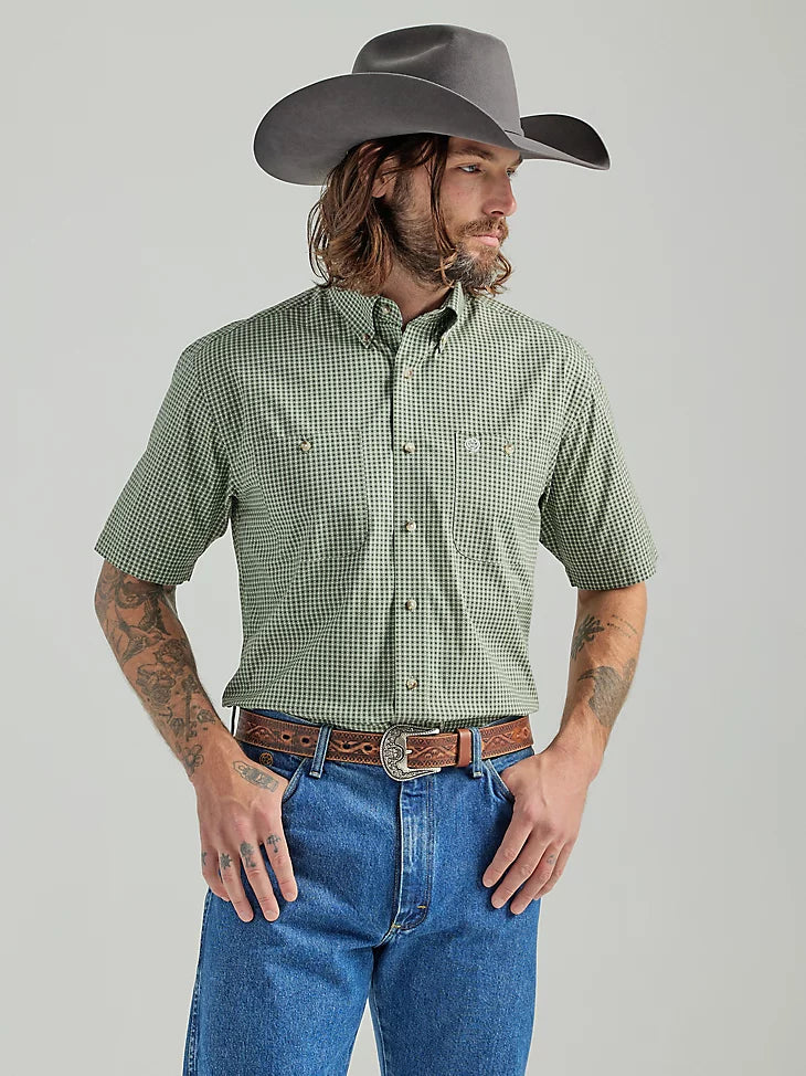 Wrangler Men's George Strait Olive Green Button Down, S - 112324896 Wrangler Men's George Strait Olive Green Button Down, S - 112324896