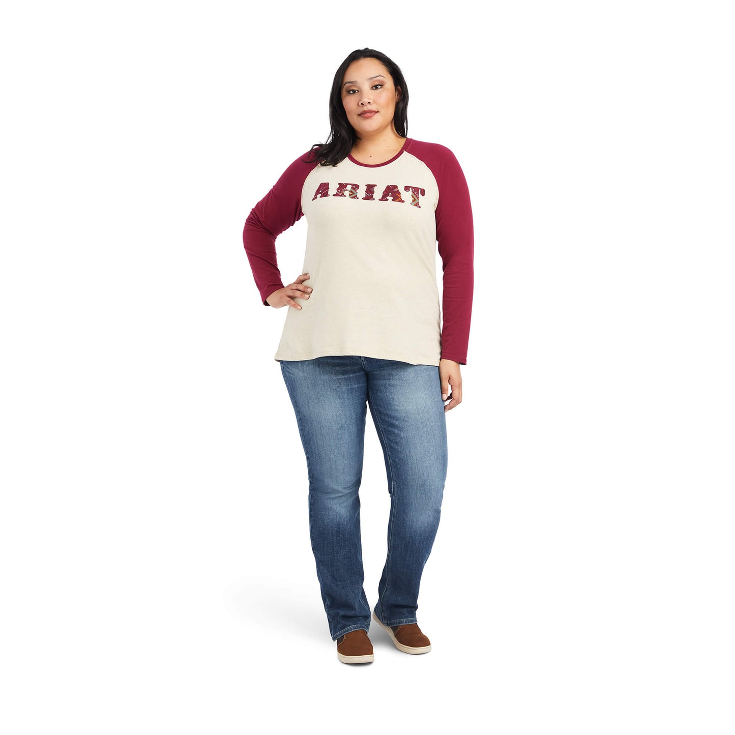 OATMEAL HEATHER/BEET RED