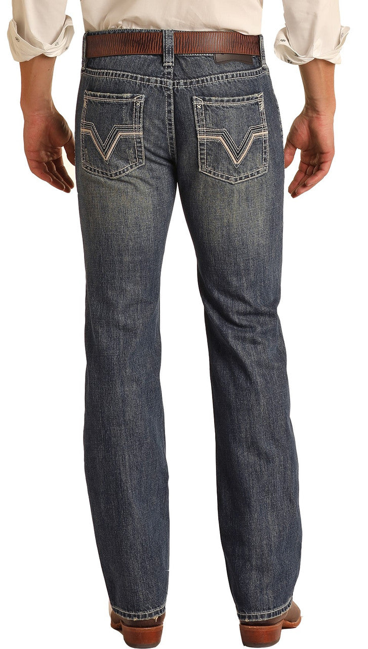 Rock & Roll: Slim Fit Stretch Straight Light Vintage Rope Stitch Pocket Bootcut  Jeans – La Raza Western Wear