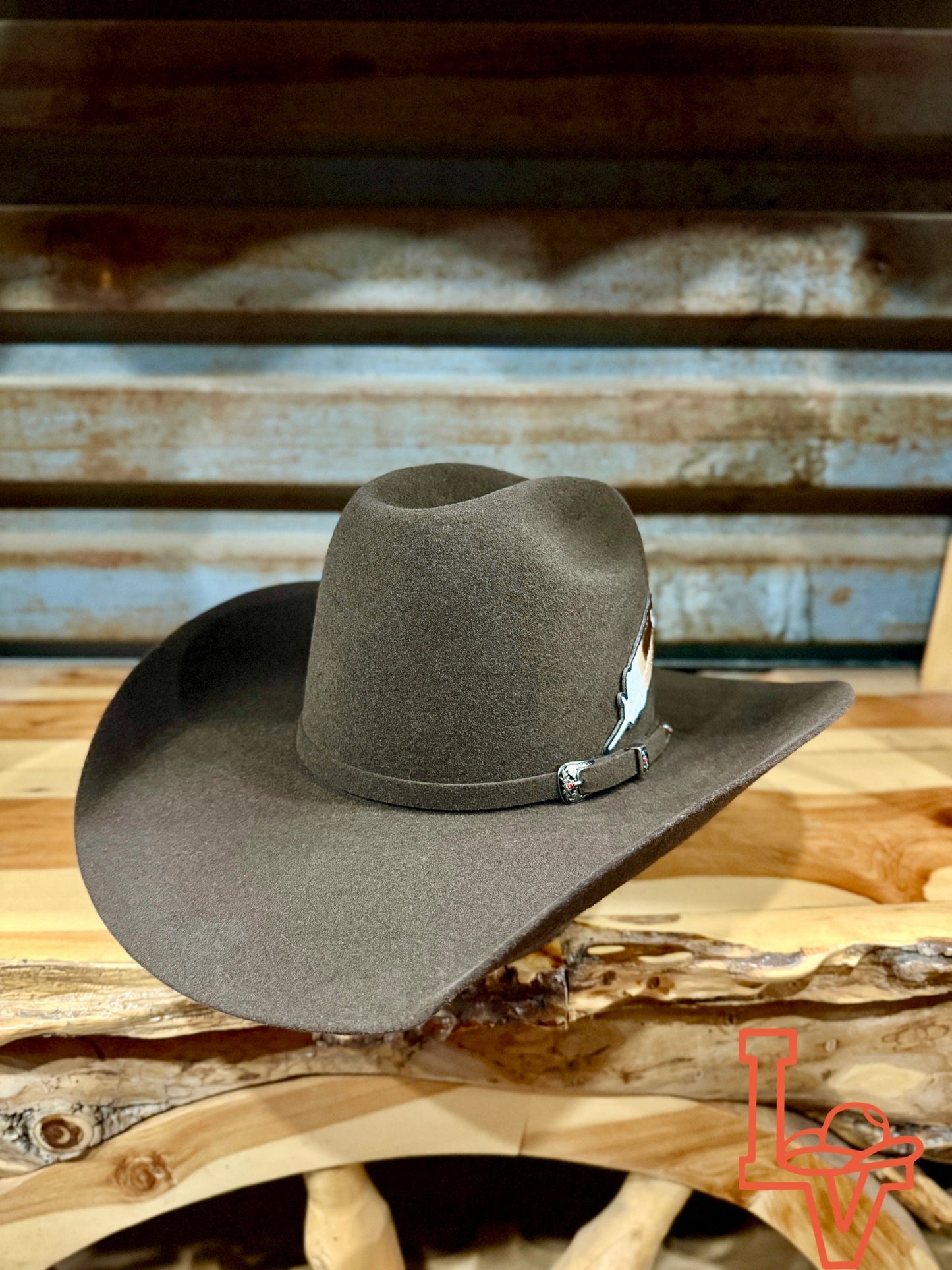 Los Vaqueros Wool Felt Hat Open Regular Crown Chocolate