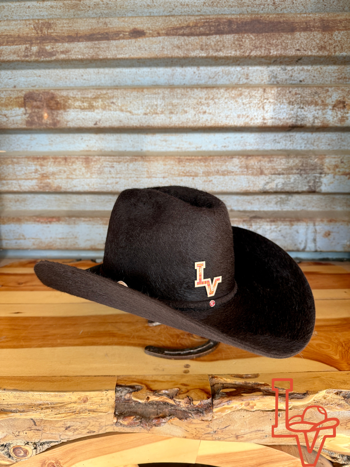 Tacchino 10X Beaver Grizzly Fur Felt Hat 6" Regular Crown 4.25" Brim Chocolate