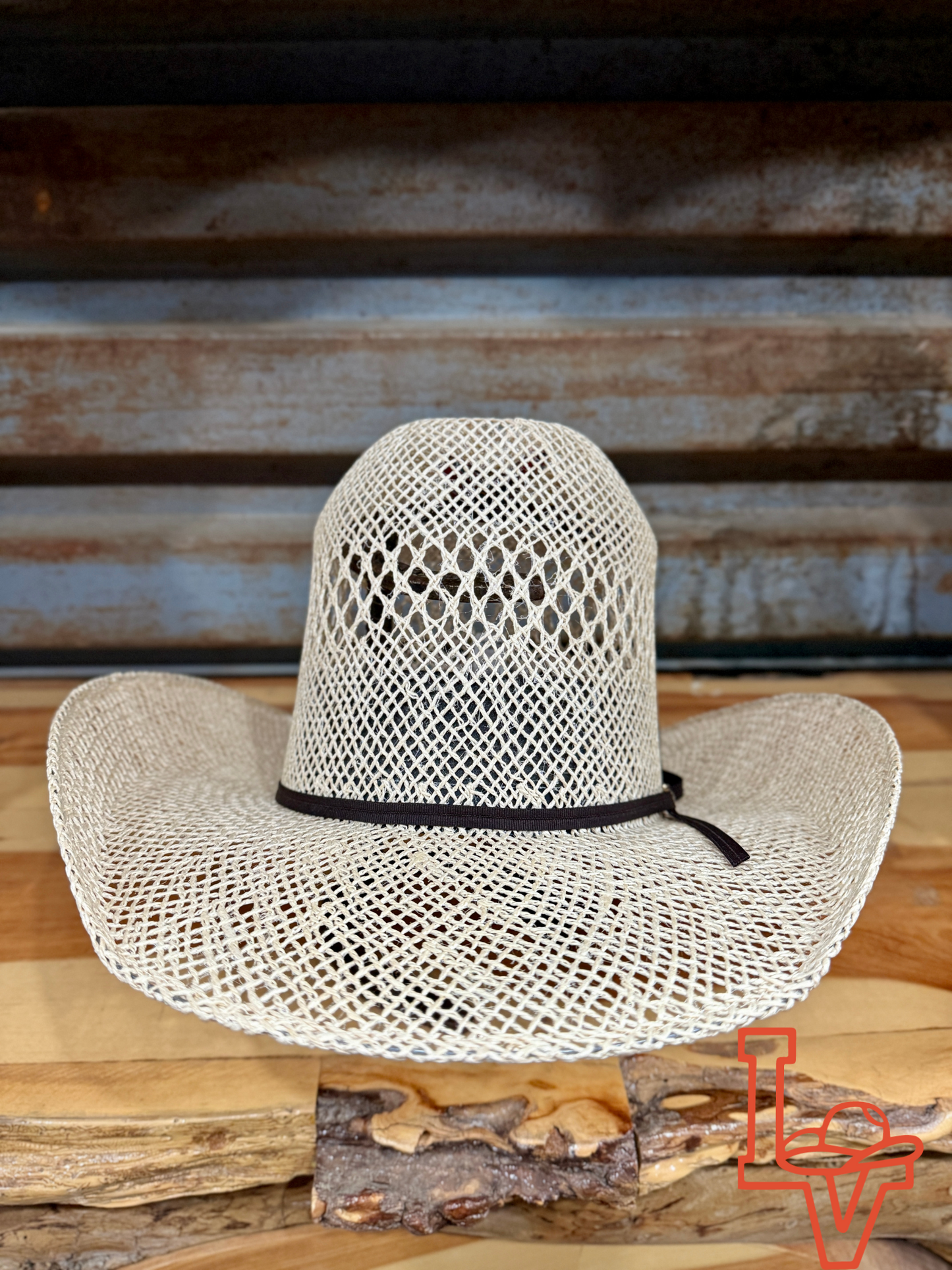 Los Vaqueros Straw Hat Tall Crown Jute Tan