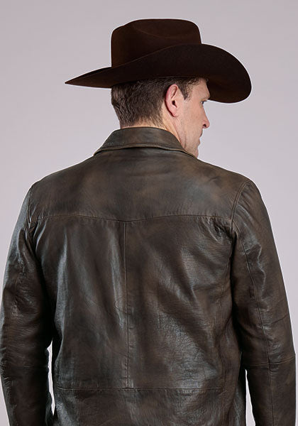 Stetson Men's Brown Leather Jacket Brown