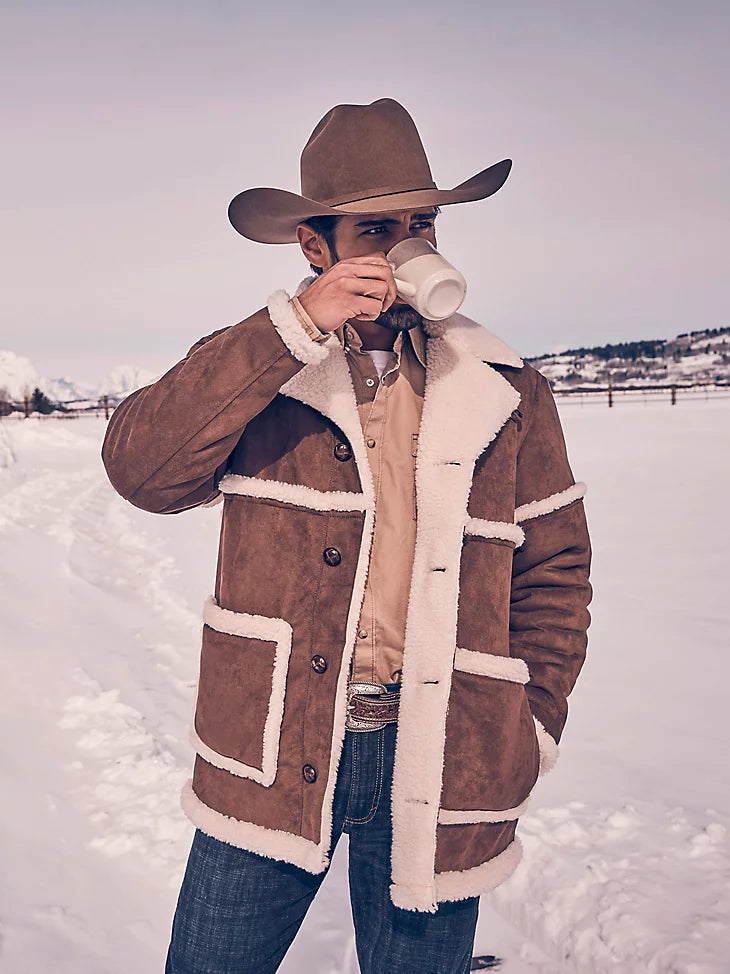 Men Wrangler® Cowboy Jacket - Sherpa Lined Helzer