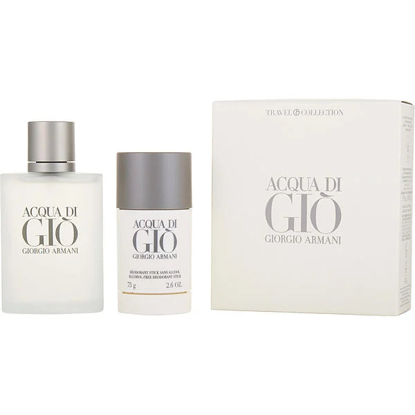 Acqua Di Gio Georgio Armani Travel Set Man Eau de Toilette Spray 3.4 OZ