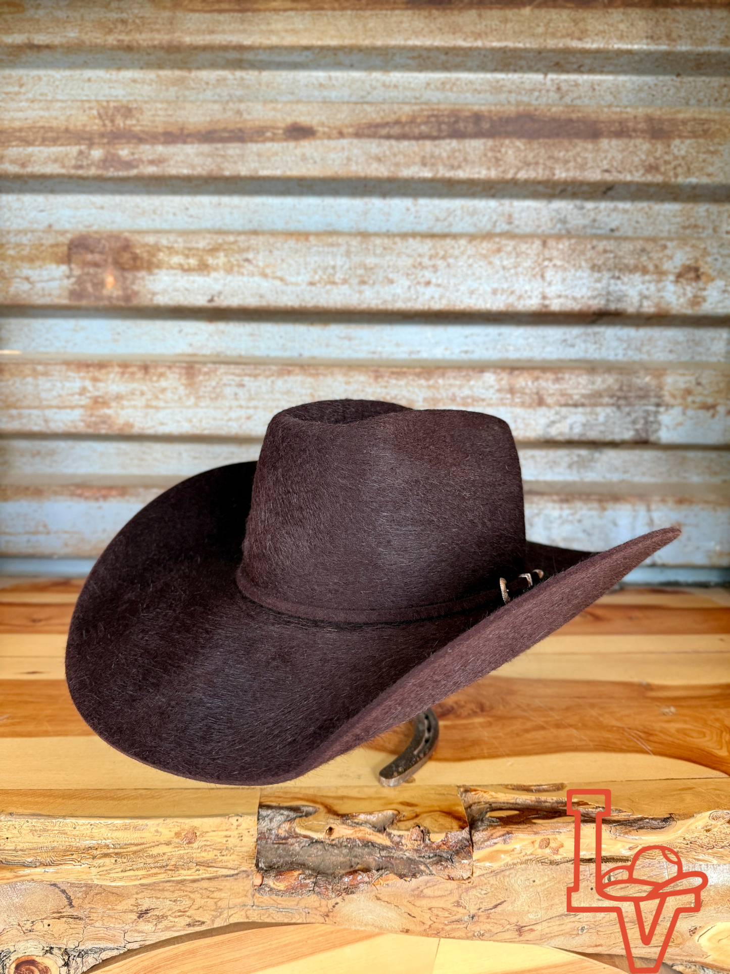 Tacchino 10X Beaver Grizzly Fur Felt Hat 6" Regular Crown 4.25" Brim Black Cherry