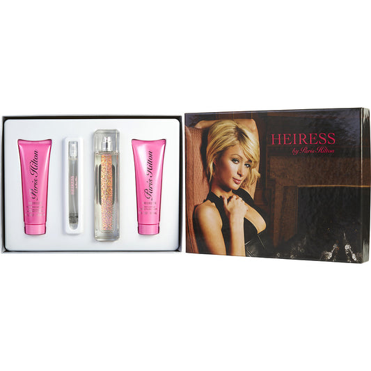 Heiress Paris Hilton Woman Eau De Parfum Spray 3.4 oz & Body Lotion 3 oz & Shower Gel 3 oz & Eau De Parfum Spray 0.34 oz