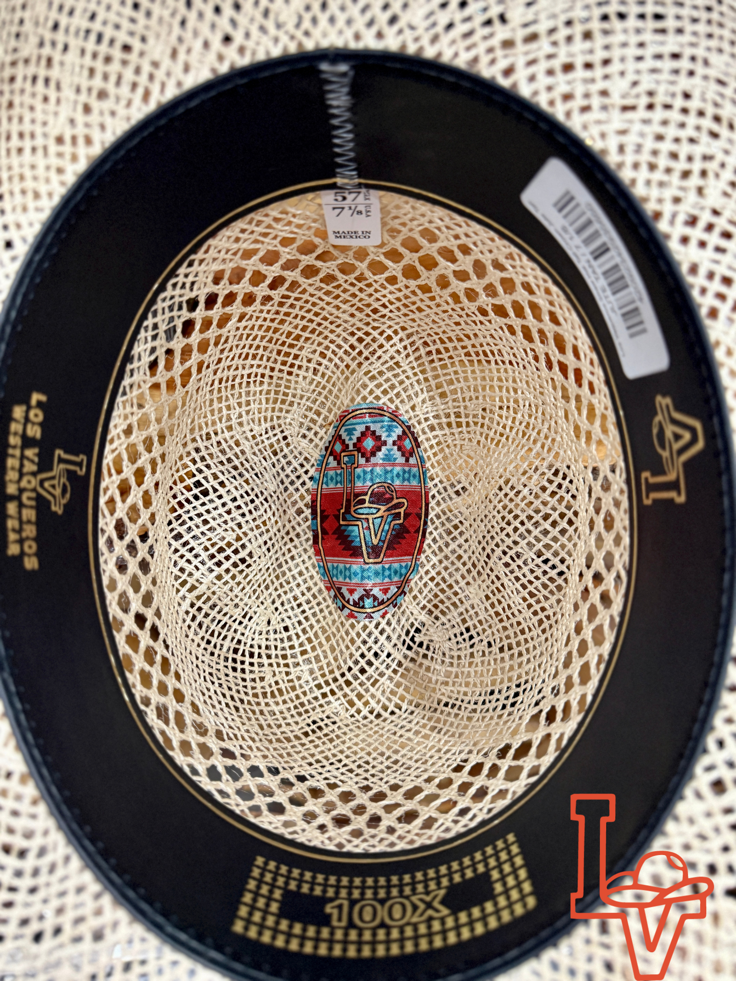Los Vaqueros Straw Hat Tall Crown Jute Tan