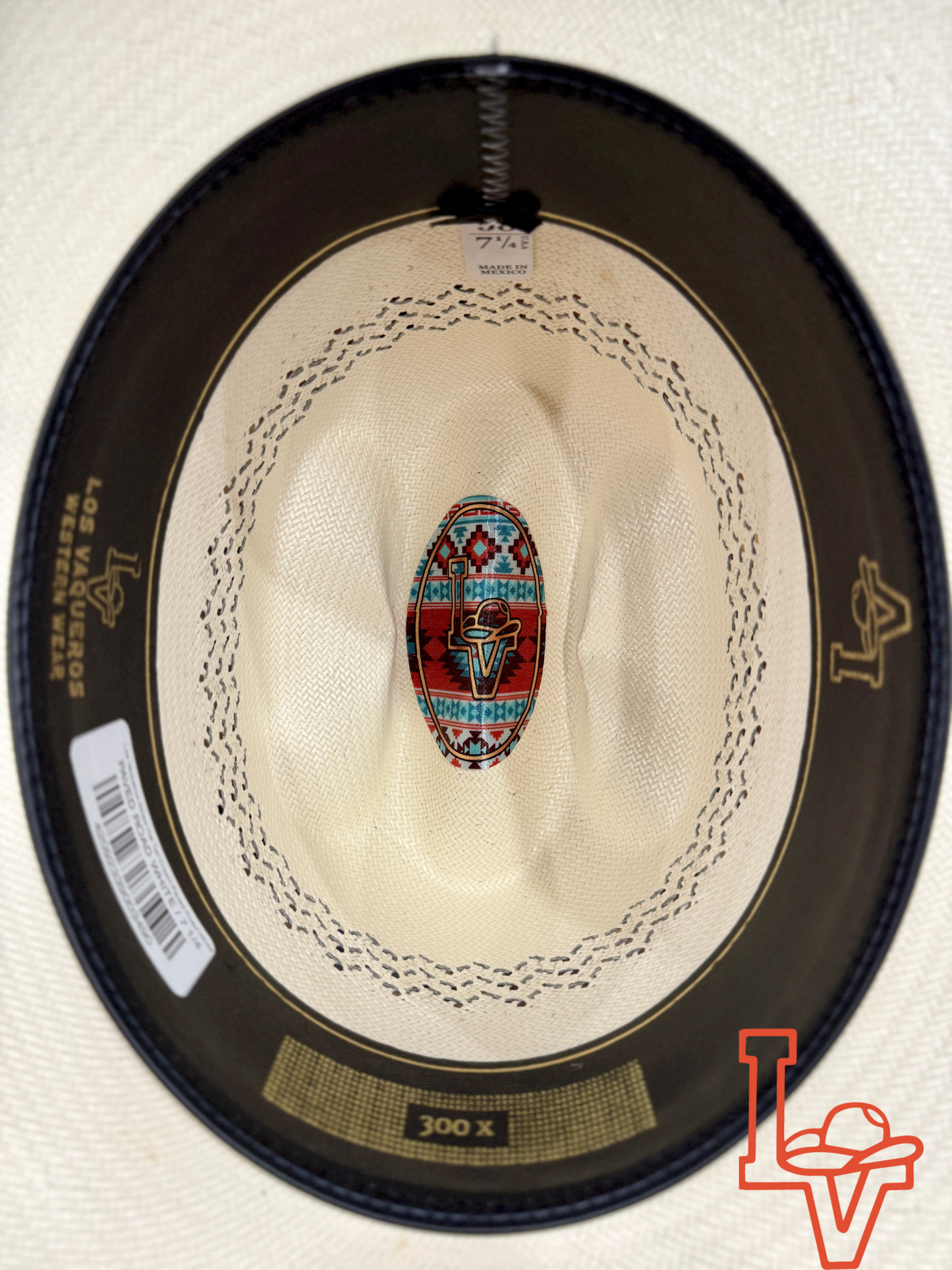 Los Vaqueros Straw Hat Tall Crown Paved Road White