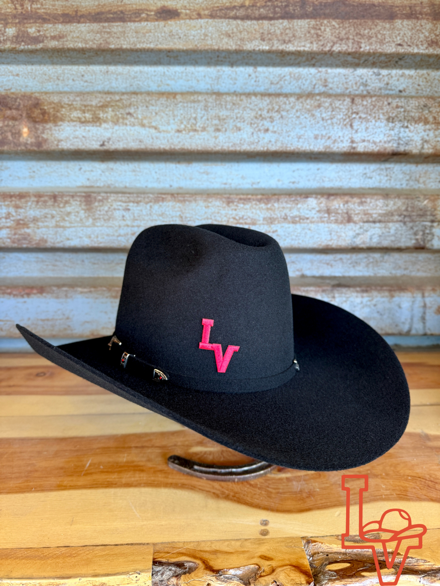Los Vaqueros Wool Felt Hat Open Regular Crown Black