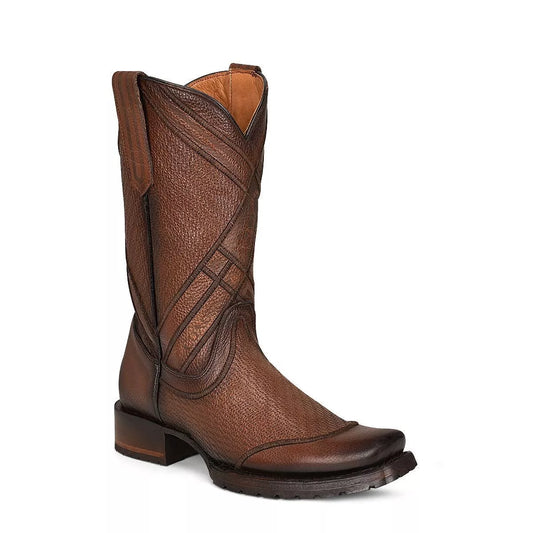 Cuadra Men's Honey Laser Embroidery Narrow Square Toe Urban Casual Look Boot