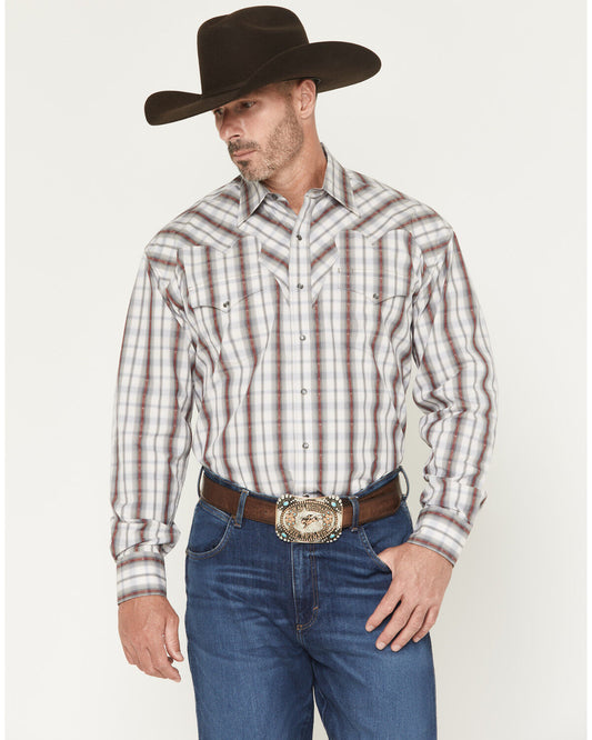 Stetson Men's Long Sleeve Gray Vintage Dobby Western Shirt