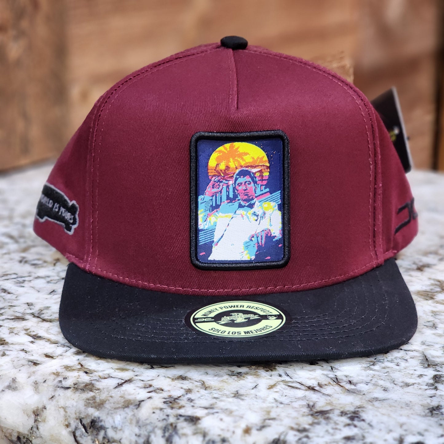 JC Hats Miami Vibe Snapback Burgundy