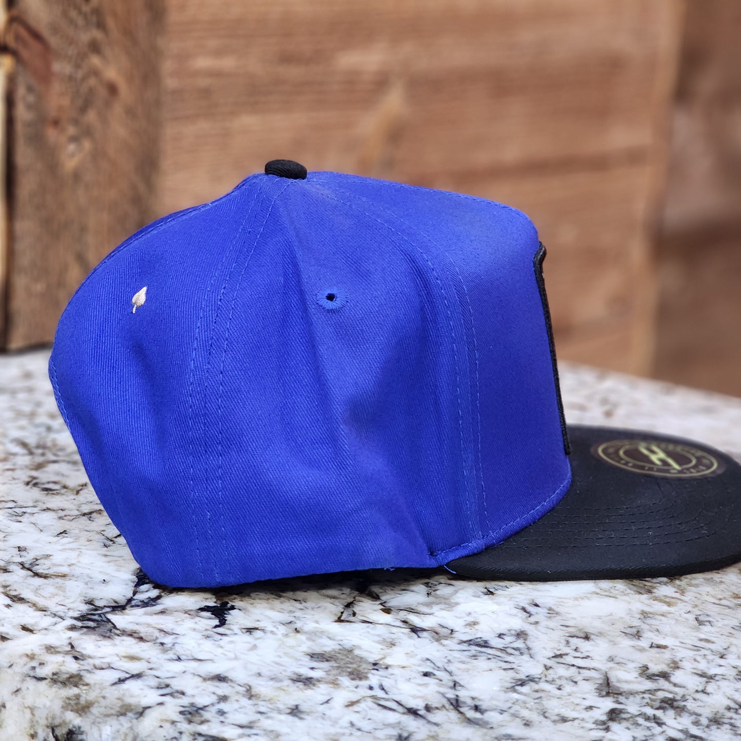 JC Hats Kings Card Grey On Black Snapback Blue